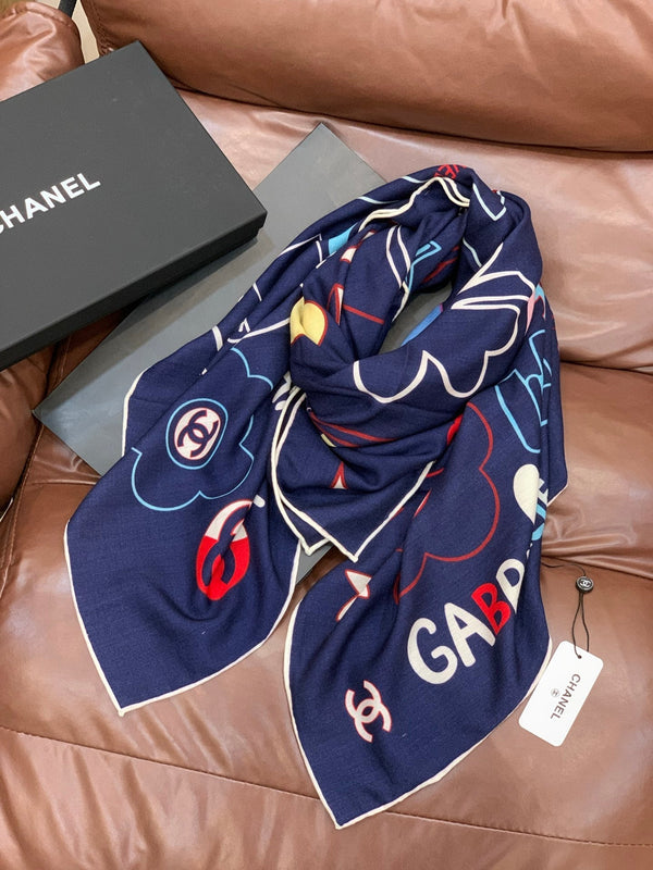 CC 25 Scarf 135CM Blue Colorful Cashmere 293208