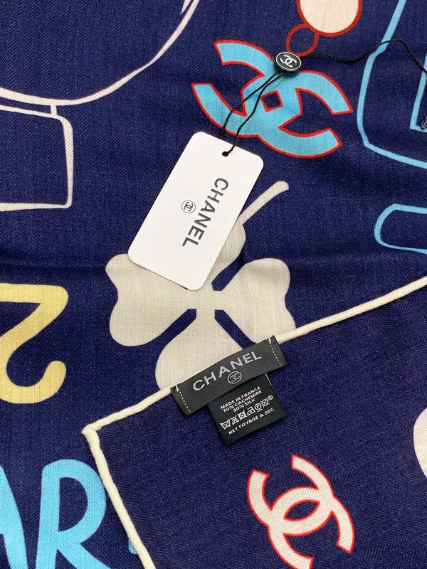 CC 25 Scarf 135CM Blue Colorful Cashmere 293208