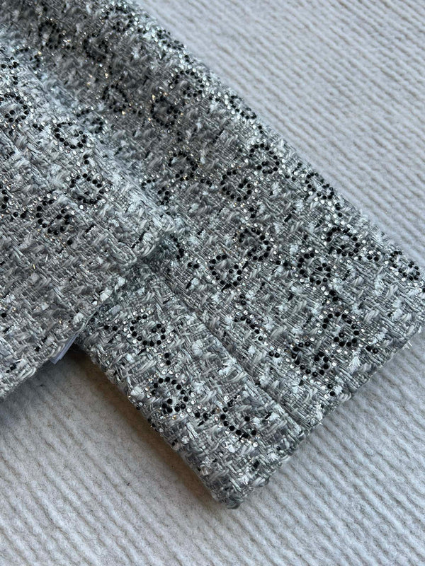 Gucci 25 Diamond Round Neck Jacket Gray Viscose