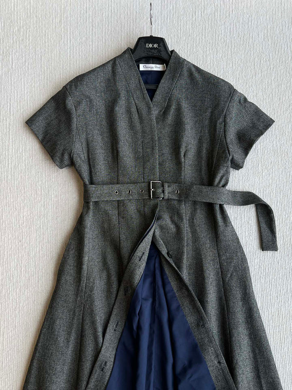 CD 25 Dress Black Gray Polyester Cotton