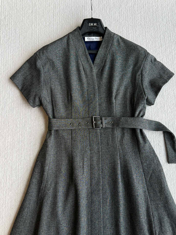 CD 25 Dress Black Gray Polyester Cotton