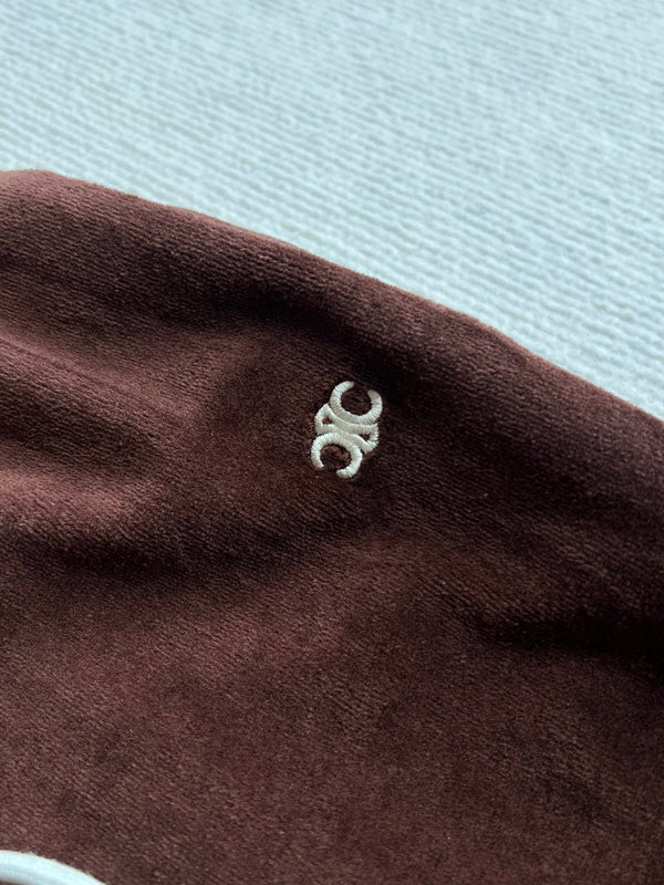 Celine 25 Trouser Brown White Cotton Polyester