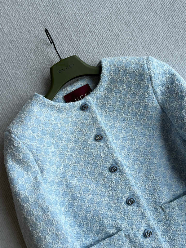 Gucci 2025 Jacket Blue Tweed Fabric 275732