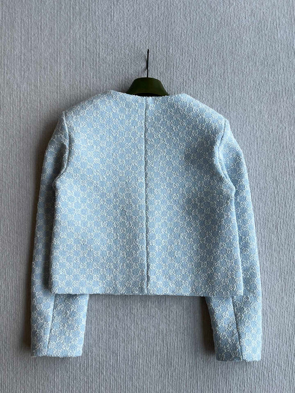 Gucci 2025 Jacket Blue Tweed Fabric 275732