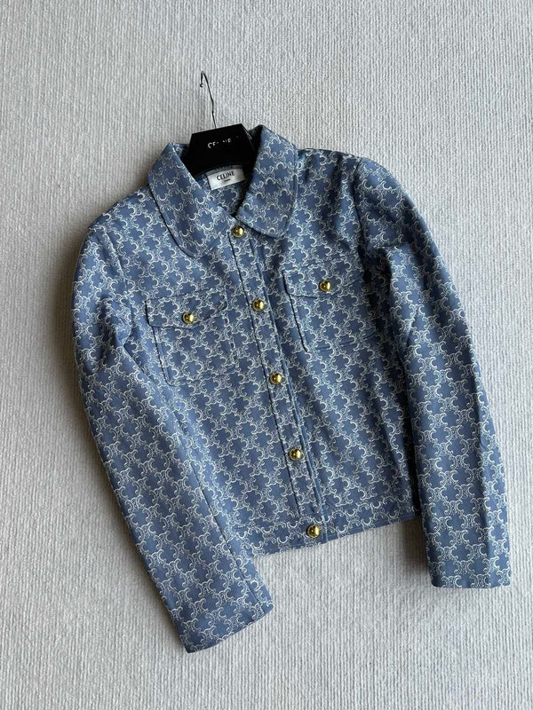 Celine 25 Jacket Blue Triacetate Polyester 275777