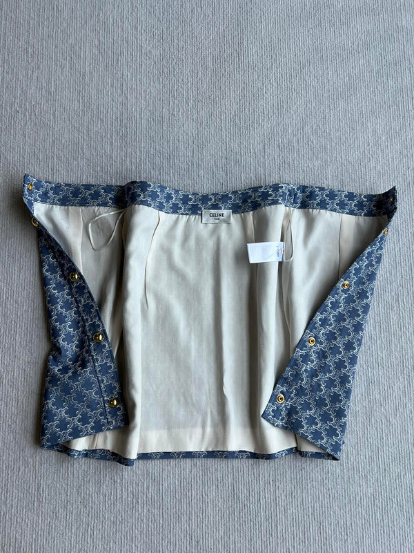 Celine 25 Skirt Blue Triacetate Polyester 275778