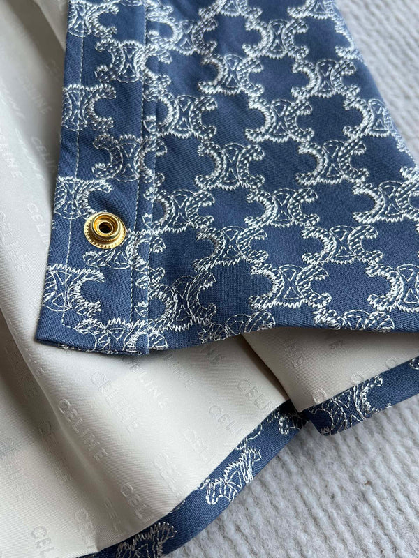 Celine 25 Skirt Blue Triacetate Polyester 275778