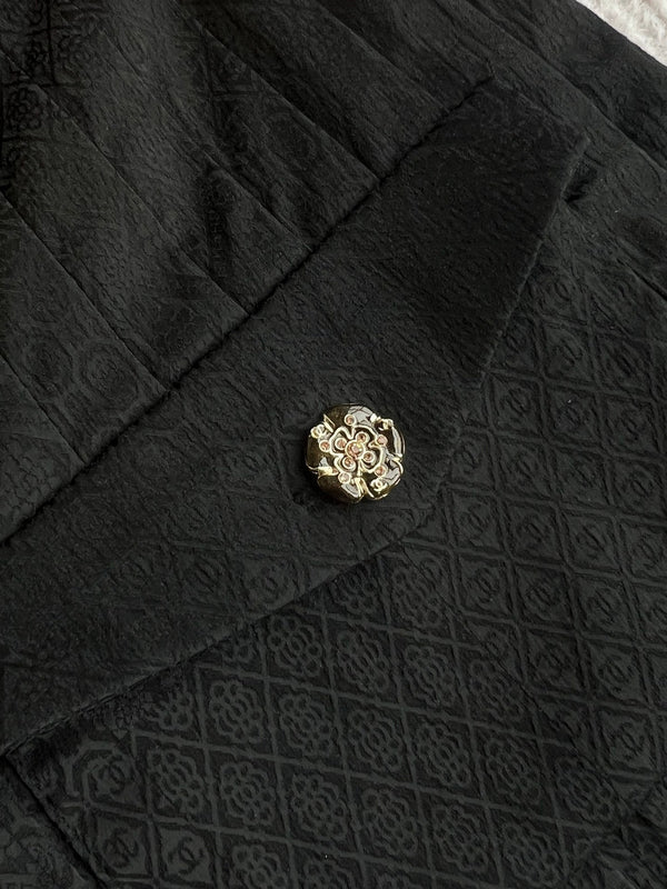 Pantalon plissé CC 25 en soie noire