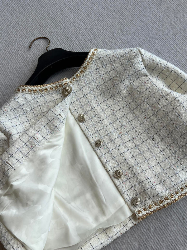 Veste réversible CC 25 Laine et Soie Blanches