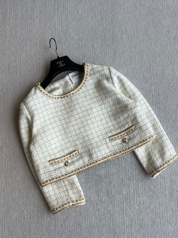 Veste réversible CC 25 Laine et Soie Blanches