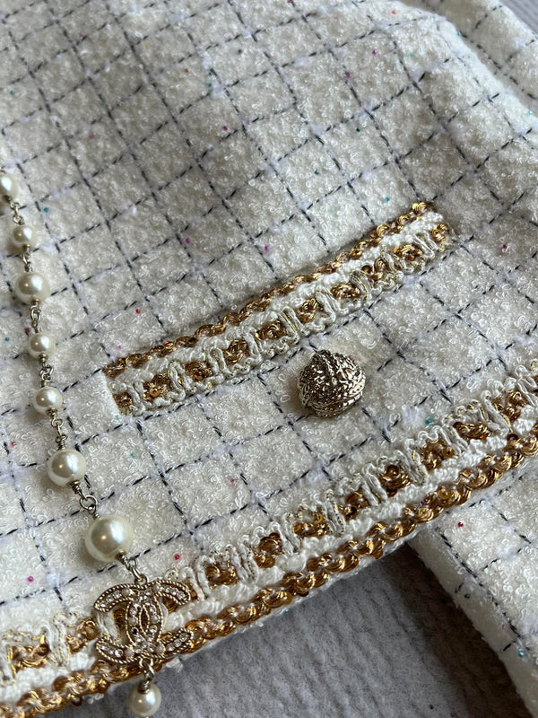 Veste réversible CC 25 Laine et Soie Blanches