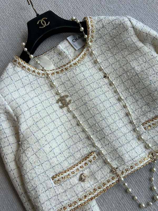 Veste réversible CC 25 Laine et Soie Blanches