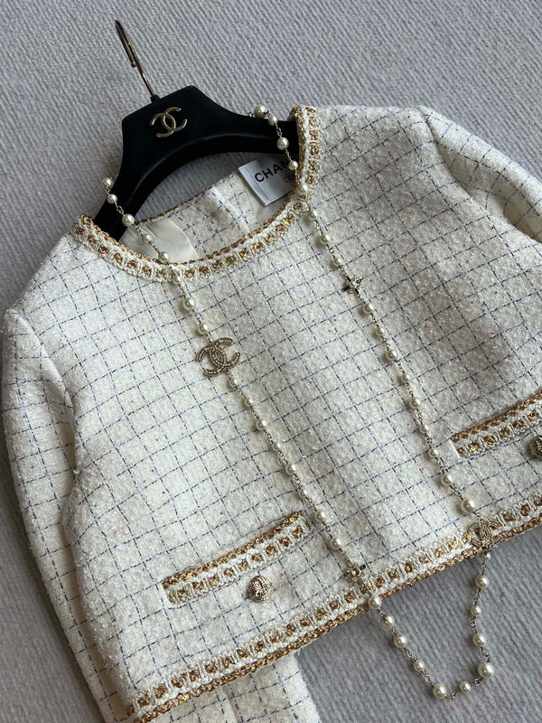 Veste réversible CC 25 Laine et Soie Blanches