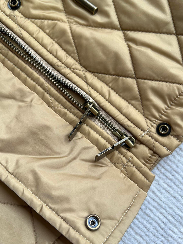 Bur 25 Quilted Jacket Dark Beige Polyester 300087