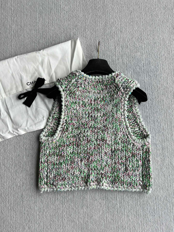 Chanel 2025 Gilet Vert Laine Coton 318430