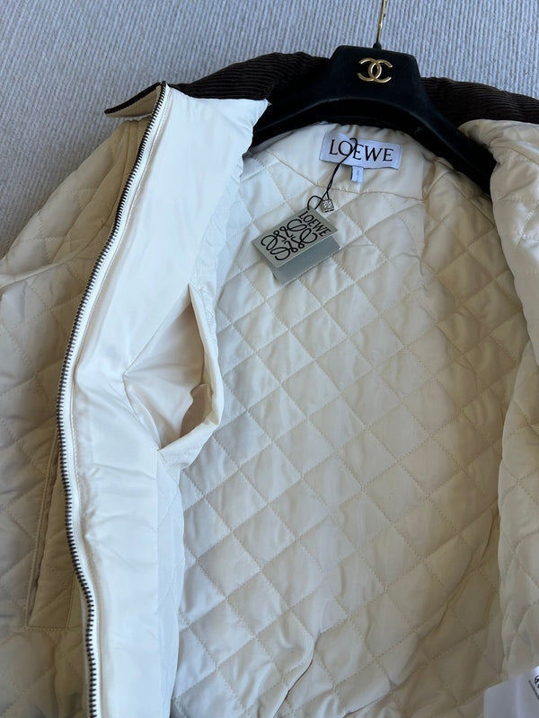 Loewe 2025 Veste Blanc Marron Coton Polyester 325273