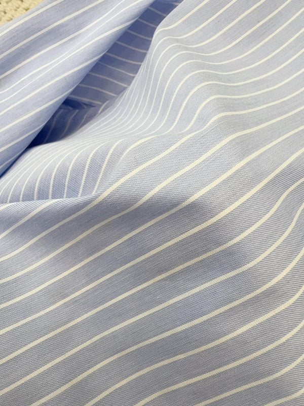 Miumiu 2025 Striped Short Shirt Blue Cotton