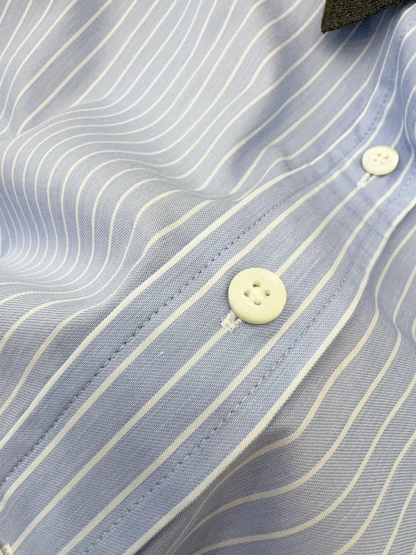 Miumiu 2025 Striped Short Shirt Blue Cotton