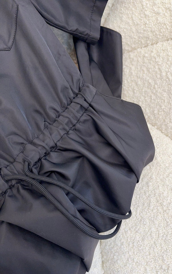 Abito a maniche corte Prada 25 in re-nylon nero