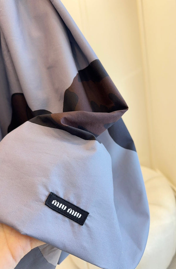 Gonna Miu Miu 25 Floral Fluffy in cotone grigio