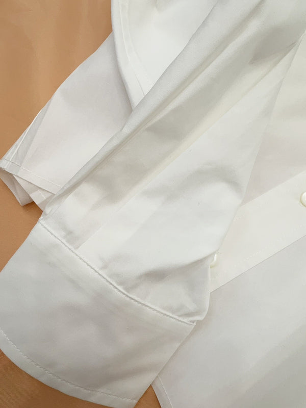 Miu Miu 2025 Logo Embroidered Long-sleeved Shirt White Cotton