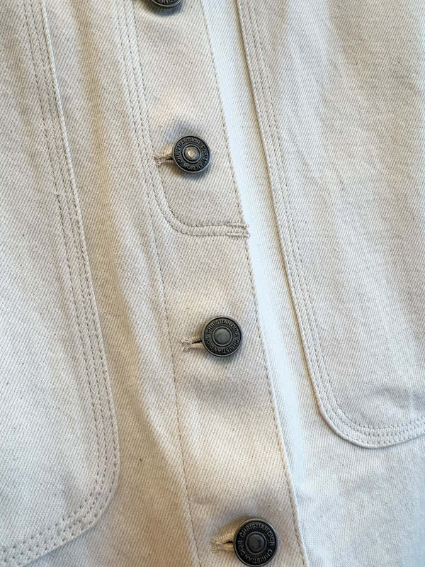 CD 25 Monogram Denim Skirt Beige Cotton