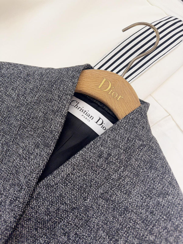 CD 25 Floral V-neck Jacket Gray Cotton