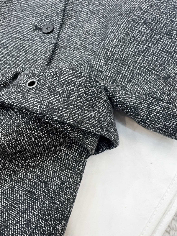 CD 25 Floral V-neck Jacket Gray Cotton