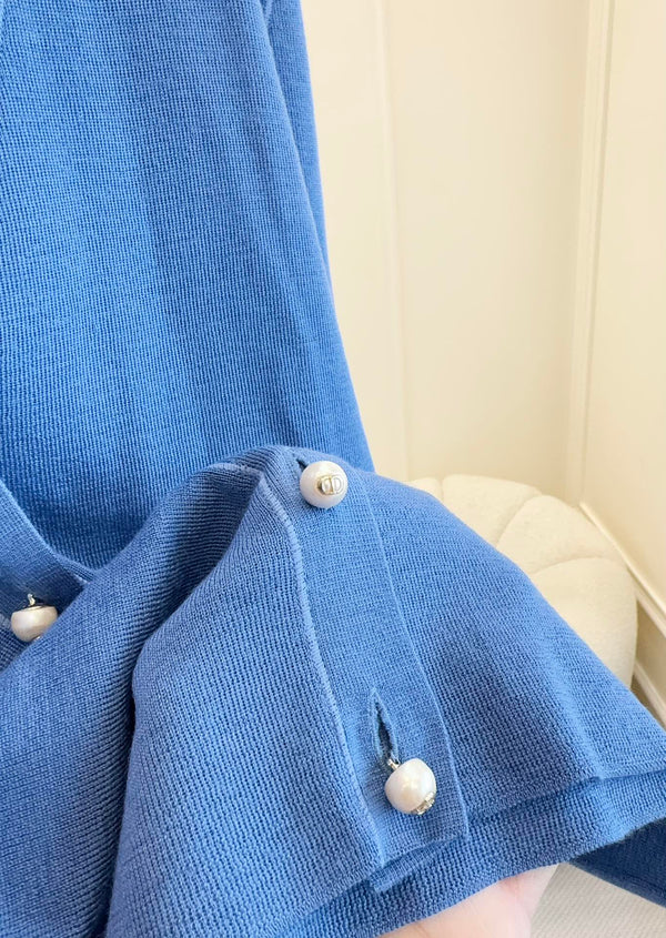 CD 25 Set Cardigan Gilet Blu Scuro Lana