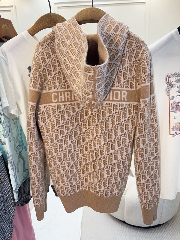 CD 25 Hooded Jacket Nude Beige 2 Sides Cashmere