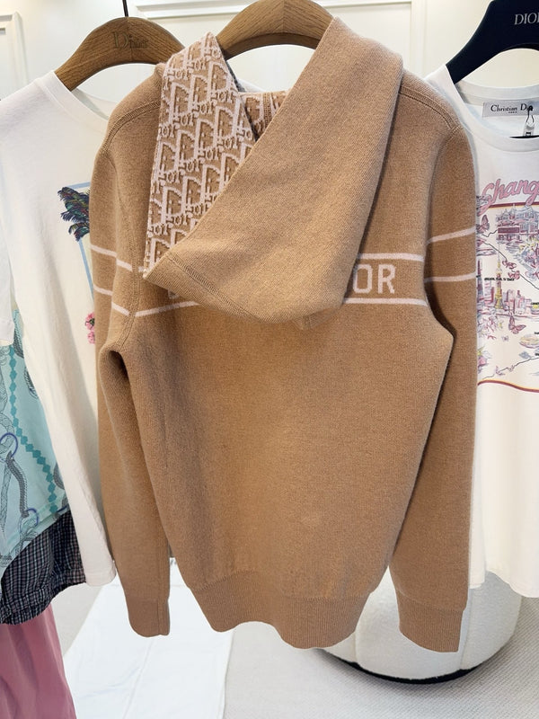 CD 25 Hooded Jacket Nude Beige 2 Sides Cashmere