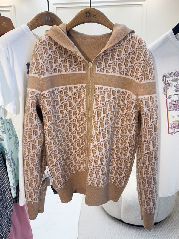 CD 25 Hooded Jacket Nude Beige 2 Sides Cashmere