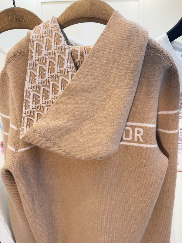 CD 25 Hooded Jacket Nude Beige 2 Sides Cashmere