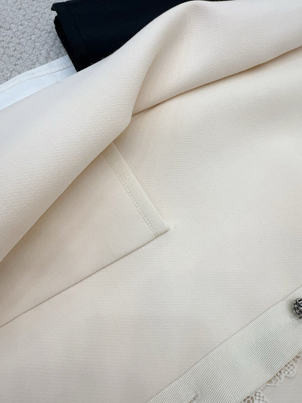 CD 25 Jacket Beige Black Wool Silk