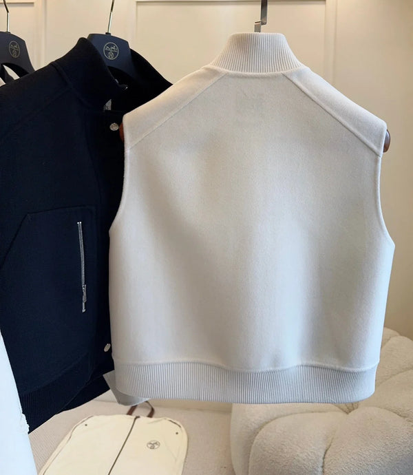 HM 25 Cashmere Embroidered Leather Vest