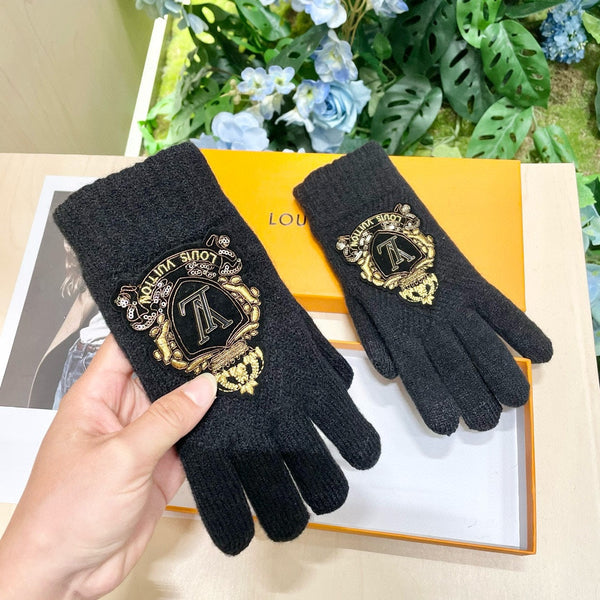 TOUCHSCREEN GLOVES IN BLACK WOOL 454593