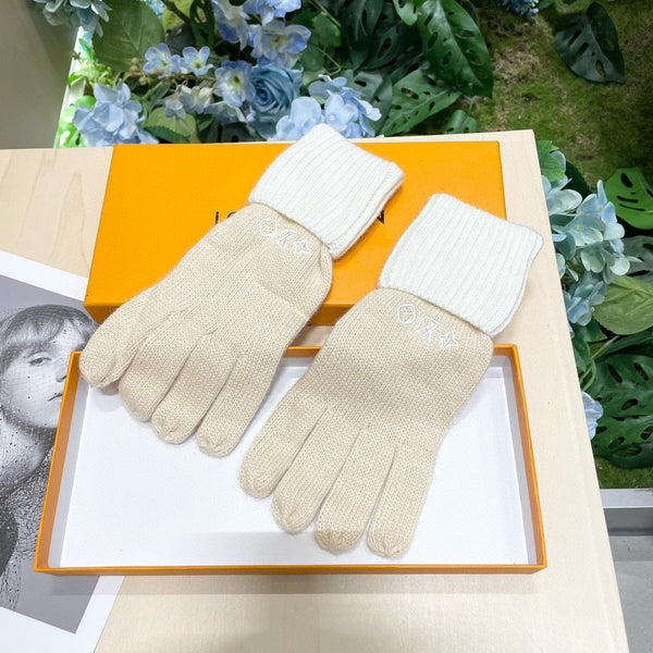 GLOVES IN BEIGE CREAM MIX WHITE WOOL 458547