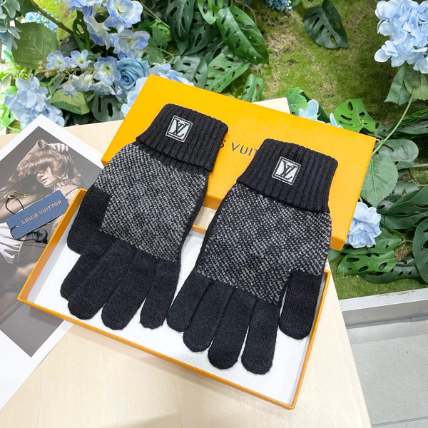 LV GLOVES IN BLACK WOOL 462428