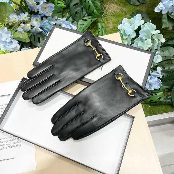 HORSEBIT GLOVES IN BLACK SHEEPSKIN AND CASHMERE LINING 465774