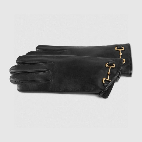 HORSEBIT GLOVES IN BLACK SHEEPSKIN AND CASHMERE LINING 465774