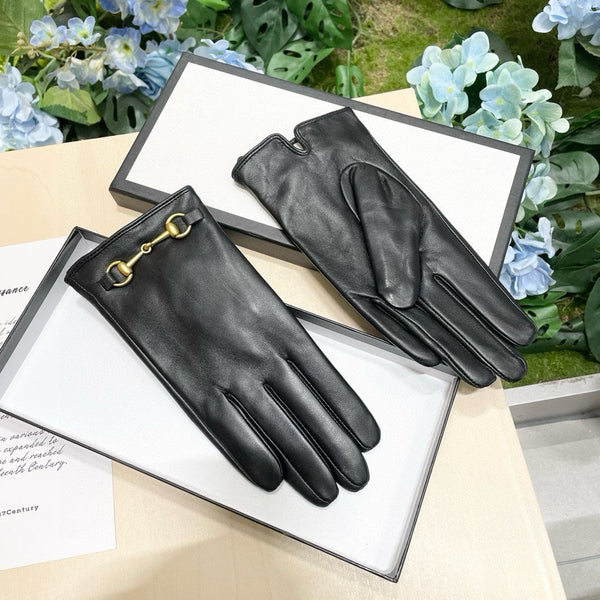 HORSEBIT GLOVES IN BLACK SHEEPSKIN AND CASHMERE LINING 465774