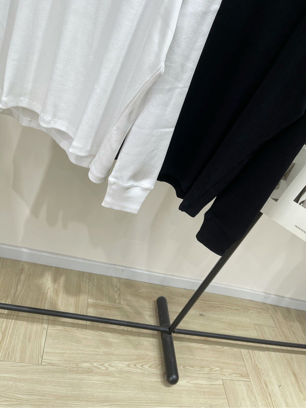 Loewe T-Shirt Manches Longues Coton Blanc et Noir 2025 296663