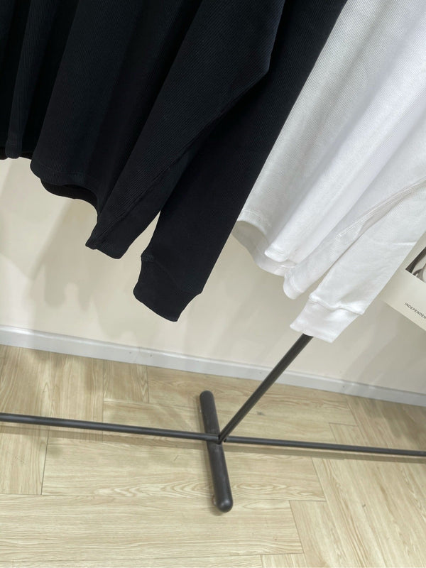 Loewe T-Shirt Manches Longues Coton Blanc et Noir 2025 296663