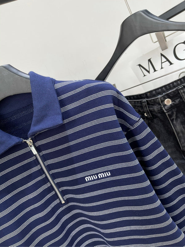 Miu Miu 25 Polo Shirt Knitted Cotton Terry 296555