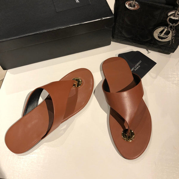 INFRADITO PIATTO IN PELLE DI VITELLO MARRONE BRONZO