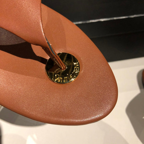 INFRADITO PIATTO IN PELLE DI VITELLO MARRONE BRONZO