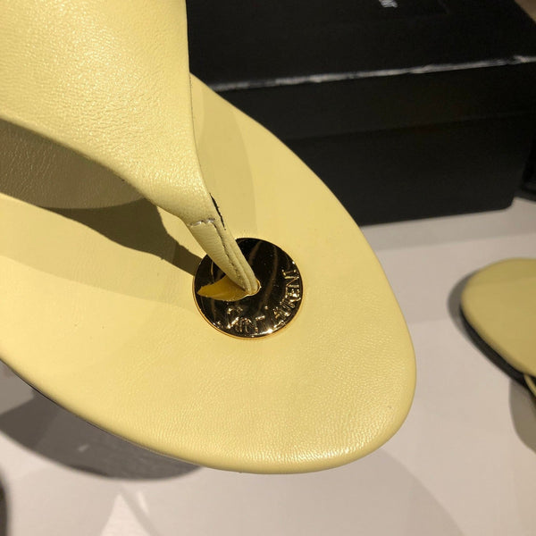 INFRADITO PIATTO IN PELLE DI VITELLO GIALLO CHIARO