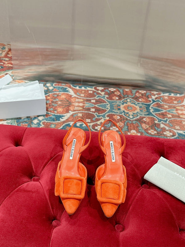 maysale 70 orange suede calfskin