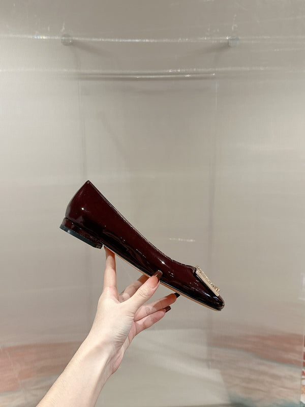 LV Shake Flat Ballerina Wine Red Lambskin