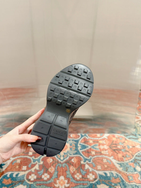 GG RHYTON TRAINER GRAY CALFSKIN